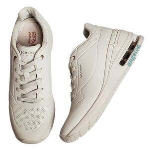 New Skechers women million air elevated air sneakers off white outdoor sports